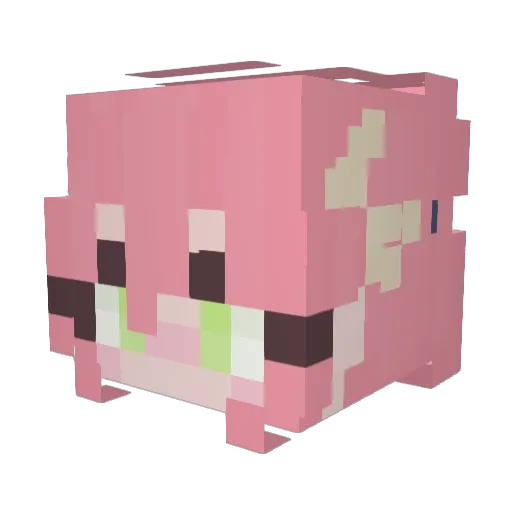 Hetsuro Minecraft avatar head, 3D render