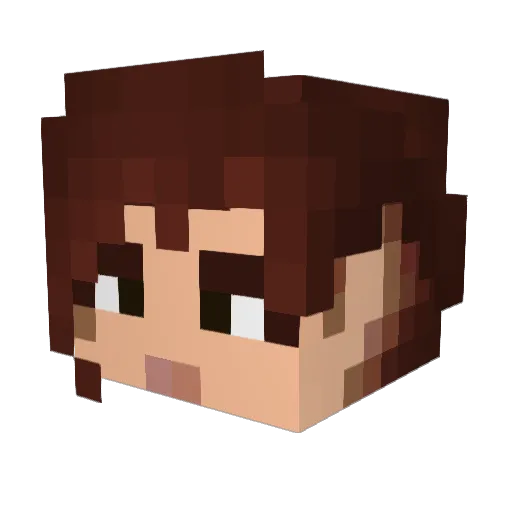 Hettty Minecraft avatar head, 3D render