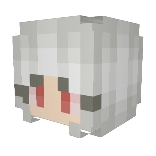 HeuViki Minecraft avatar head, 3D render