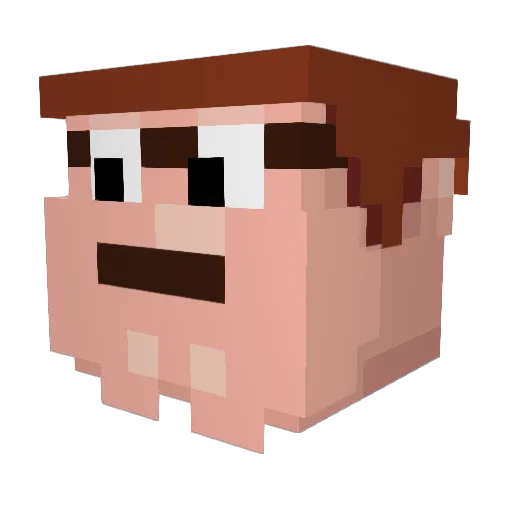 Heug10 Minecraft avatar head, 3D render