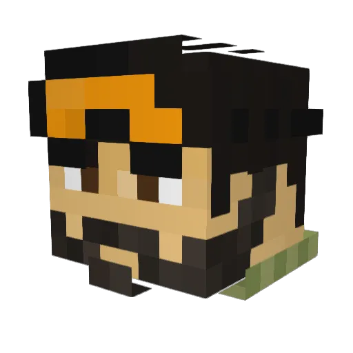HeungDae Minecraft avatar head, 3D render
