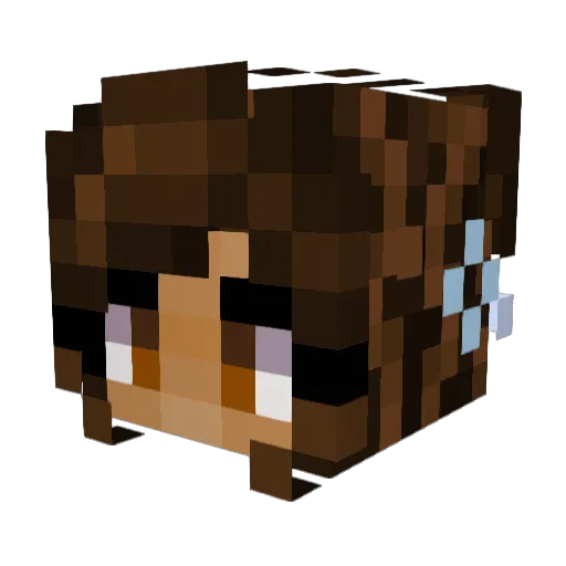 Hevan_Girl Minecraft avatar head, 3D render