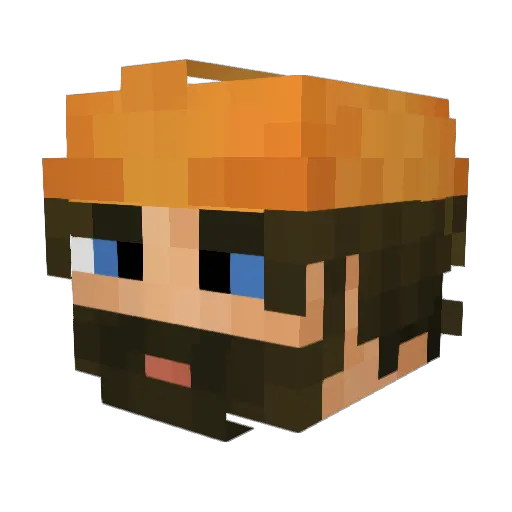 Hevel Minecraft avatar head, 3D render
