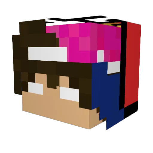 HeverB07 Minecraft avatar head, 3D render