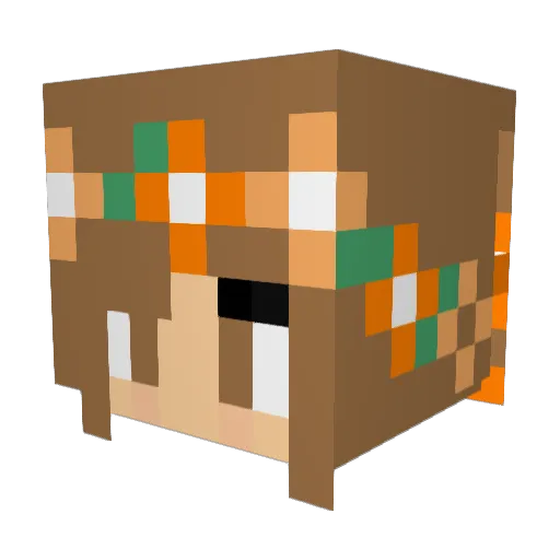 Hevrana Minecraft avatar head, 3D render