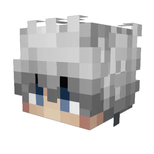 HevvoYT Minecraft avatar head, 3D render