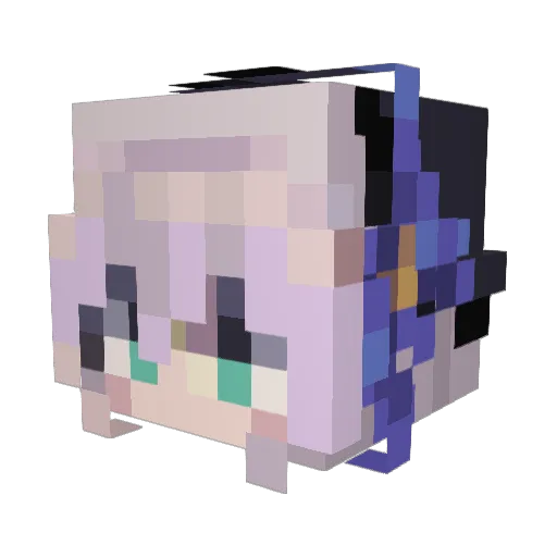 Hew1l Minecraft avatar head, 3D render