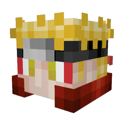 Hewii Minecraft avatar head, 3D render