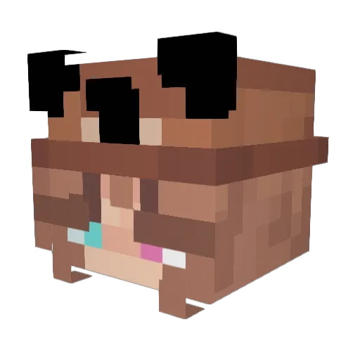 Hewned Minecraft avatar head, 3D render