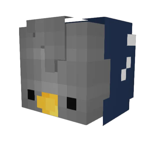 Hewoh Minecraft avatar head, 3D render