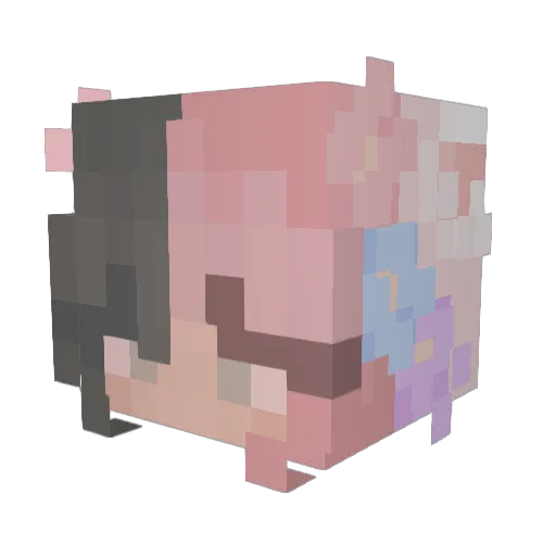 Hewwoalice Minecraft avatar head, 3D render