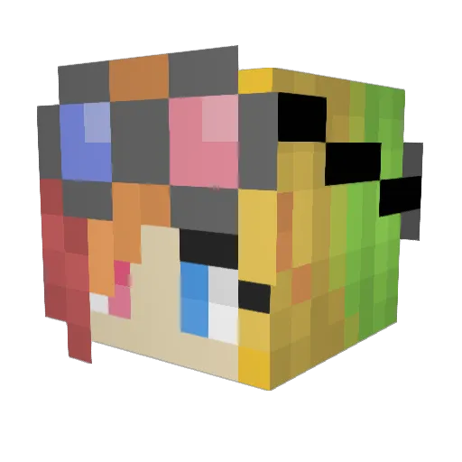 HexBerryTarte Minecraft avatar head, 3D render