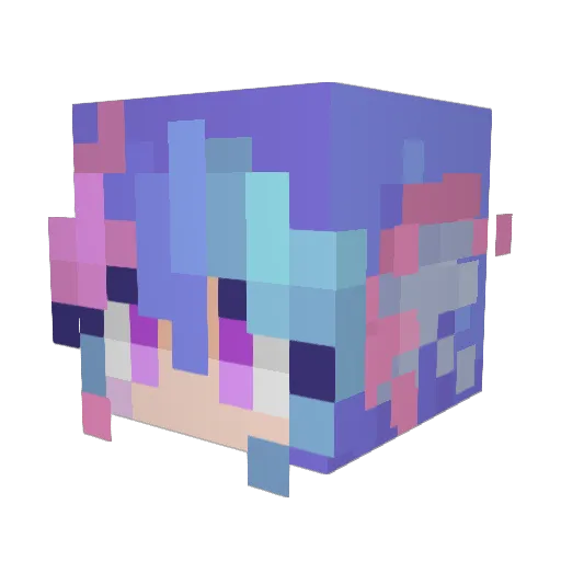HexQueen Minecraft avatar head, 3D render