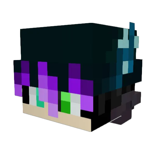 Hex_Corrupted Minecraft avatar head, 3D render