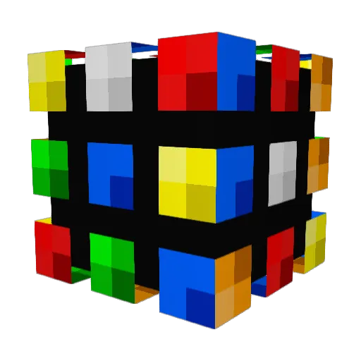 HexaRubik Minecraft avatar head, 3D render