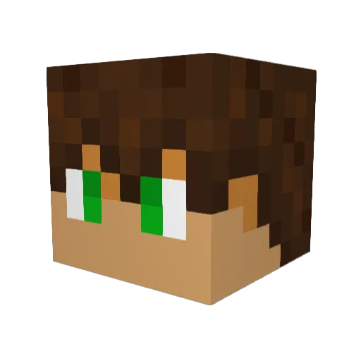 Hexanite Minecraft avatar head, 3D render
