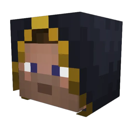 HexavierGold Minecraft avatar head, 3D render