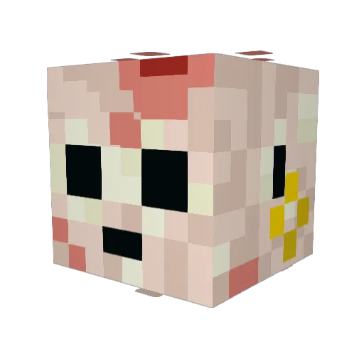Hexawod Minecraft avatar head, 3D render