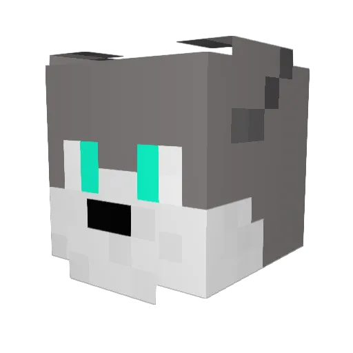 Hexelo Minecraft avatar head, 3D render