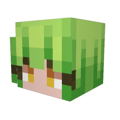 Hexemis Minecraft avatar head, 3D render