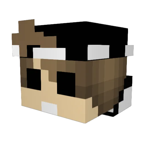 Hexengott Minecraft avatar head, 3D render
