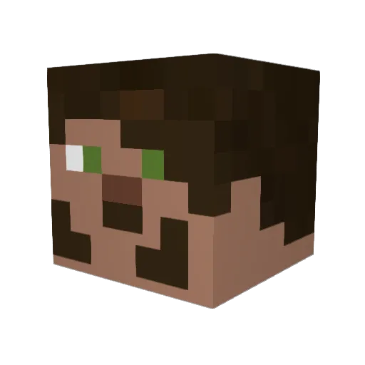 Hexenshot Minecraft avatar head, 3D render