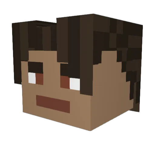 Hexerant Minecraft avatar head, 3D render