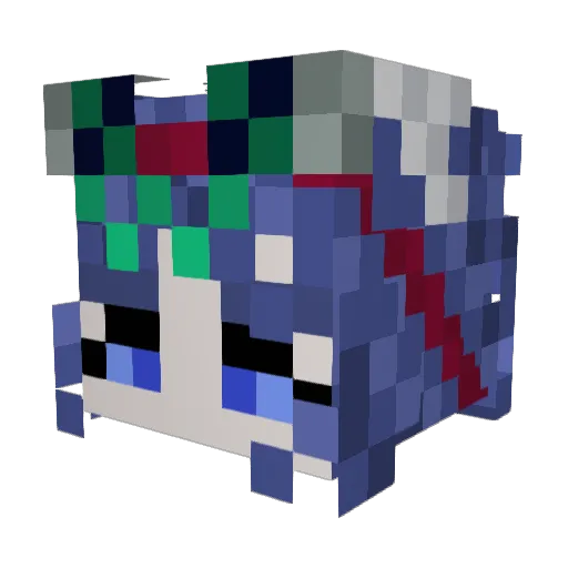 Hexerling Minecraft avatar head, 3D render