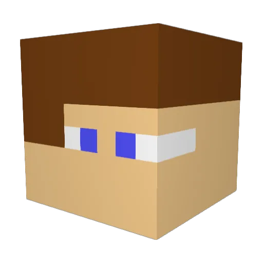 Hexi_cz Minecraft avatar head, 3D render