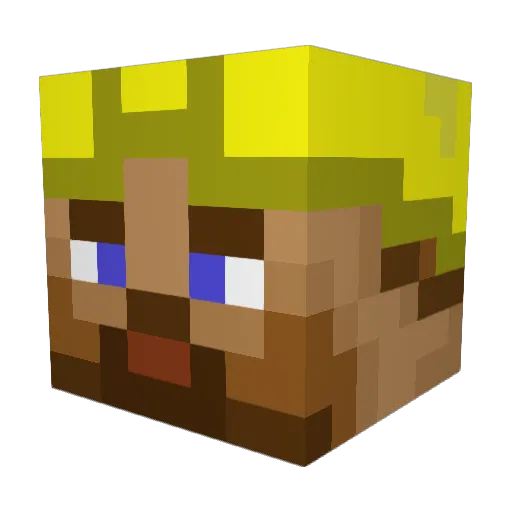 Hexiam Minecraft avatar head, 3D render