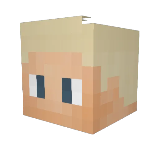 Hexna Minecraft avatar head, 3D render
