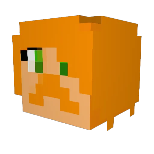 HexodiuhV2 Minecraft avatar head, 3D render