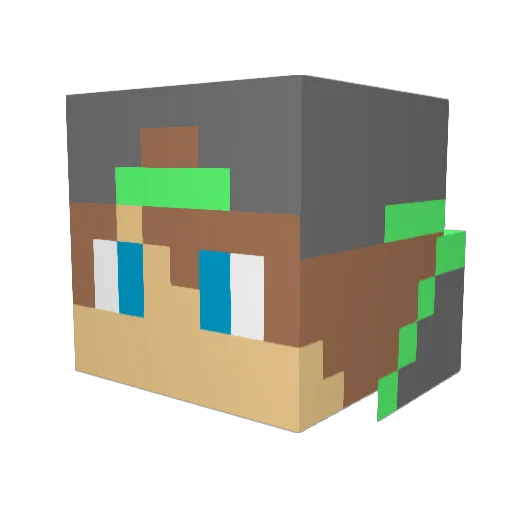 HexorLP Minecraft avatar head, 3D render