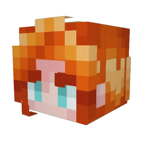 Hexperk Minecraft avatar head, 3D render
