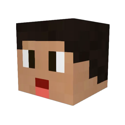 Hexroid Minecraft avatar head, 3D render