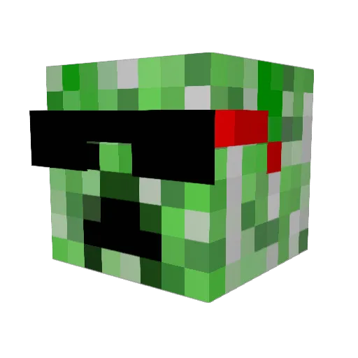 Hexular Minecraft avatar head, 3D render