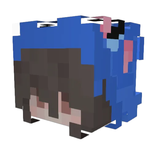 Hexuni Minecraft avatar head, 3D render