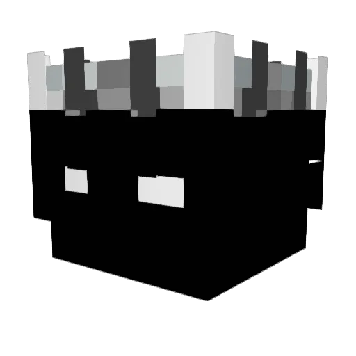 Hexxified Minecraft avatar head, 3D render