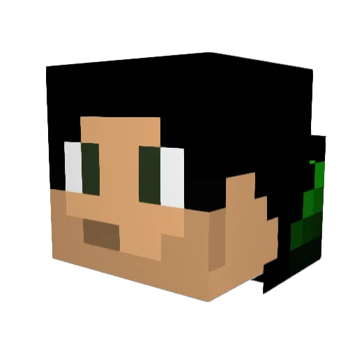 Hexxit009_ Minecraft avatar head, 3D render