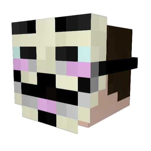 HeyArnold Minecraft avatar head, 3D render