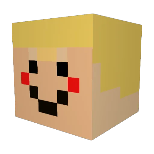 HeyCrab Minecraft avatar head, 3D render