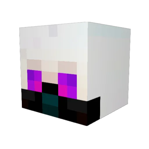 HeyHey7 Minecraft avatar head, 3D render