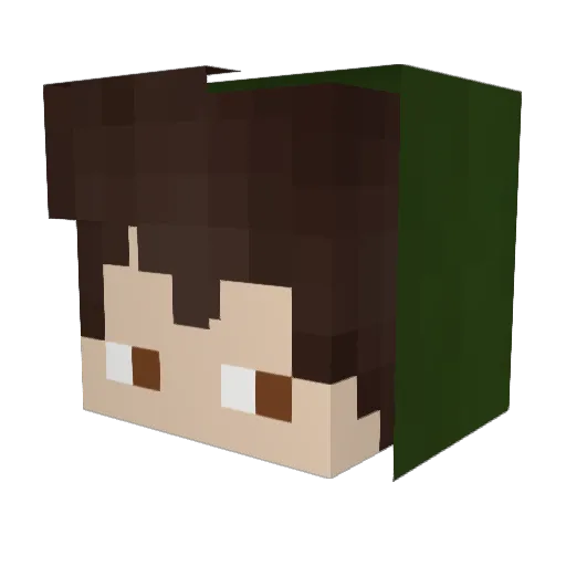 HeyHugo1 Minecraft avatar head, 3D render