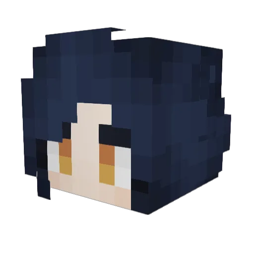 HeyImLesbian Minecraft avatar head, 3D render