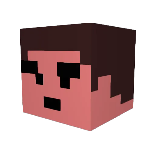 HeyImNewHere Minecraft avatar head, 3D render
