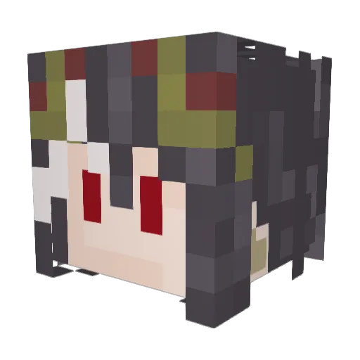 HeyItsArisa Minecraft avatar head, 3D render