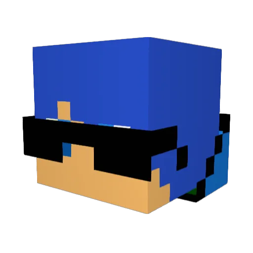 HeyItsBluePro Minecraft avatar head, 3D render