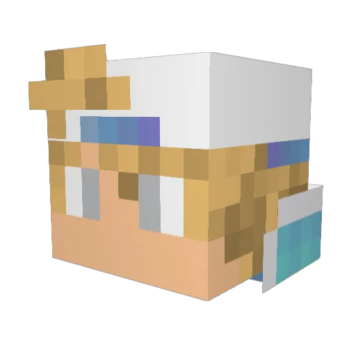 HeyItsColby Minecraft avatar head, 3D render