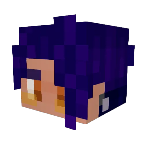 HeyItsMina Minecraft avatar head, 3D render