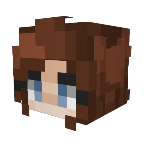 HeyItsRaine Minecraft avatar head, 3D render